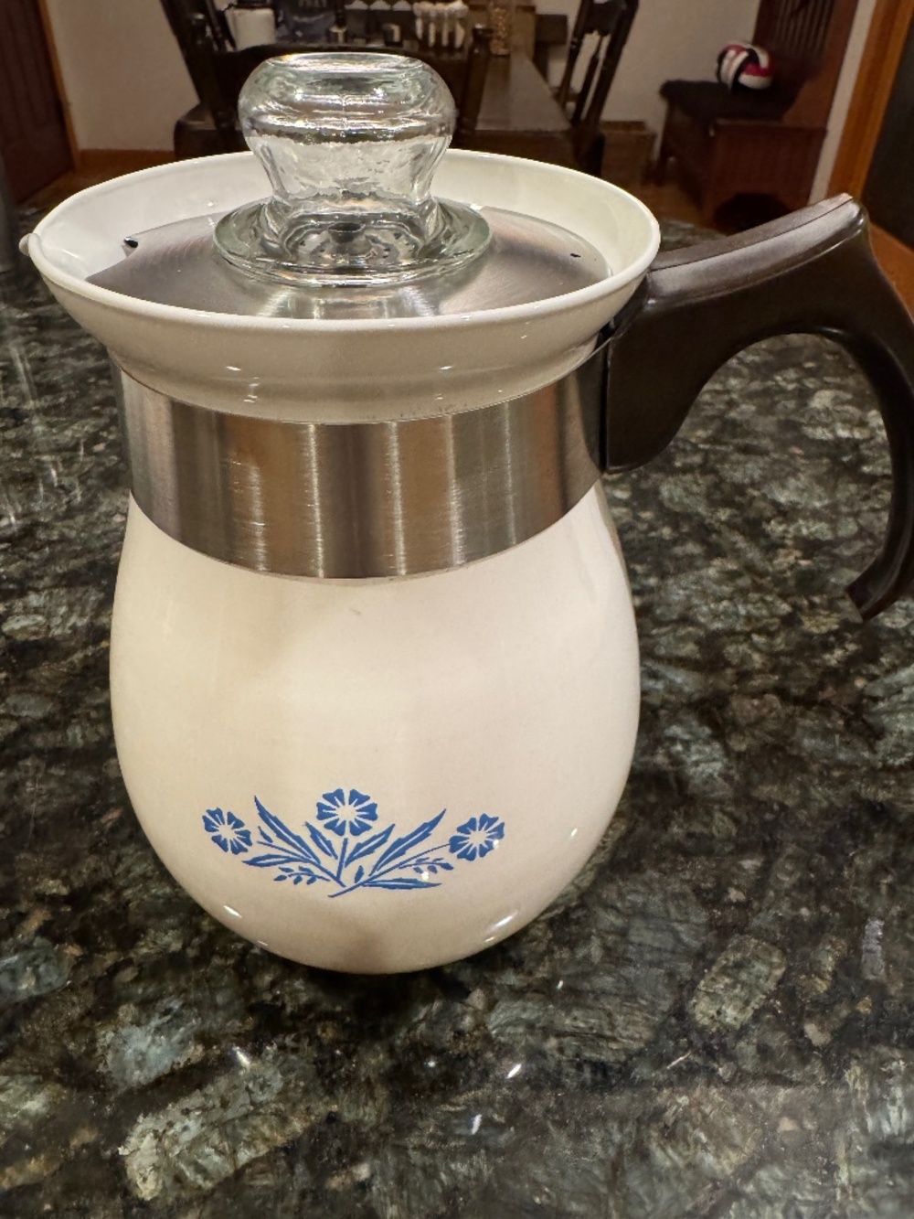 Corning Ware P-166 Blue Cornflower Percolator Pot Complete